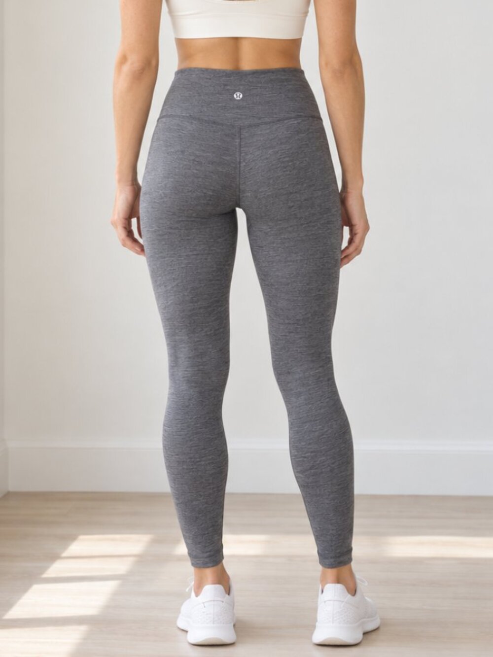 Lululemon Wunder Under High Rise Leggings Size 2 Heathered Herringbone Gray 28"